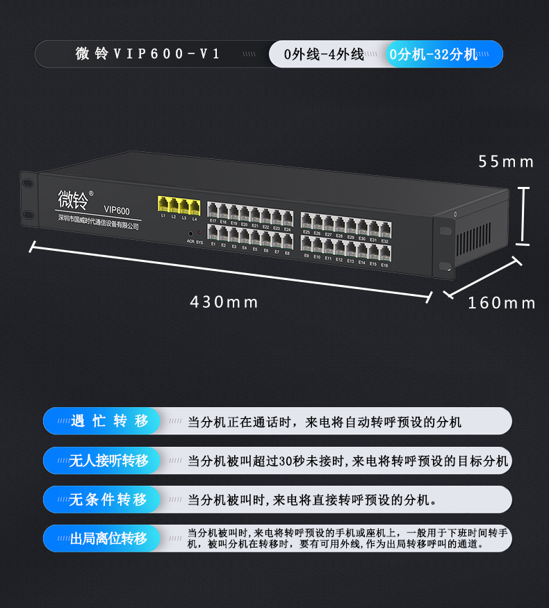 VIP600 微铃系列V1-432型电话交换机(图9)
