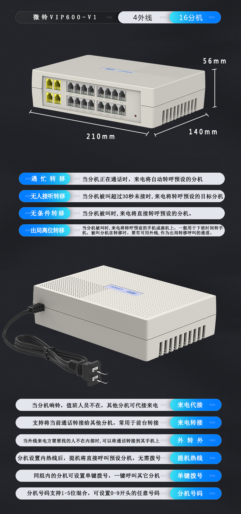VIP600 微铃系列 V1型电话交换机(图9)