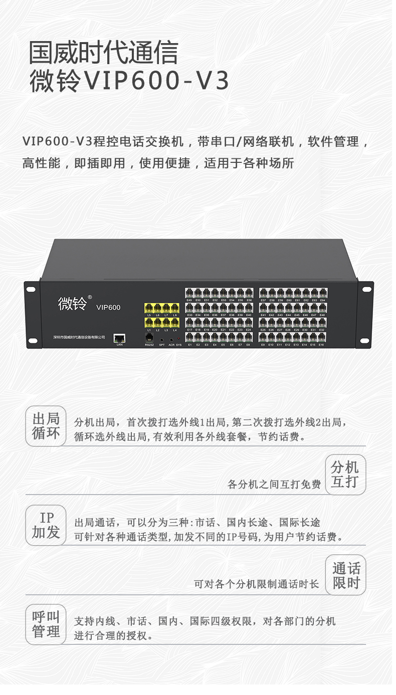 VIP600 微铃系列 V3型电话交换机(图10)