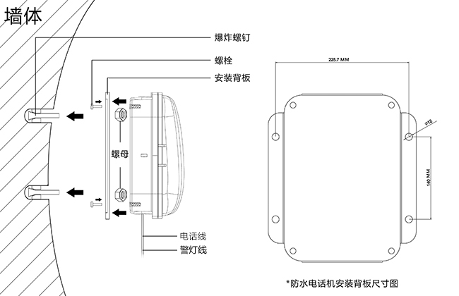 防爆声光报警防水电话机(图4)